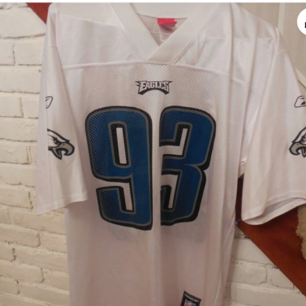 Reebok NFL Philadelphia Eagles White Jersey #93 Jevon Kearse Size Men’s M